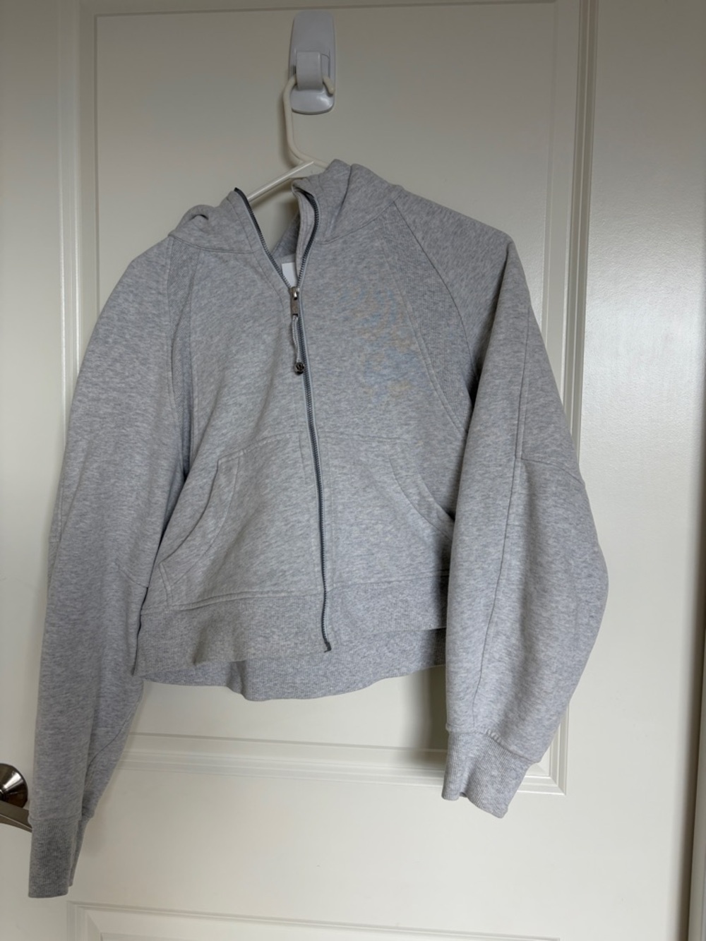 Lululemon Light Gray Zip-Up Scuba Hoodie with Hood
